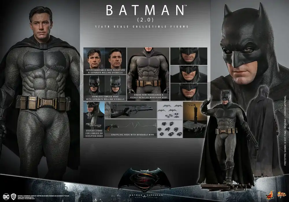 Batman v Superman: Dawn of Justice Movie Masterpiece Figurina de Acțiune 1/6 Batman 2.0 32 cm poza produsului