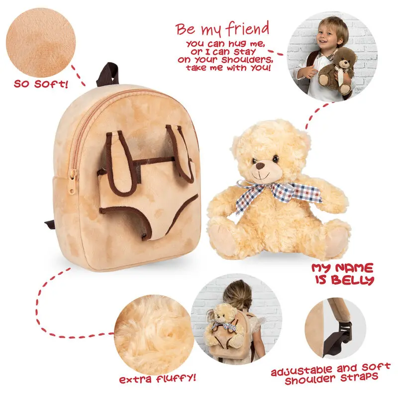 Bear Belly rucsac cu jucarie de plus 26cm poza produsului