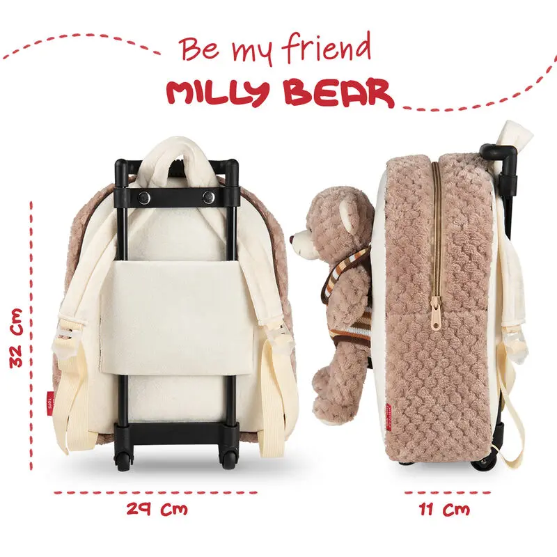 Troler Bear Milly cu jucarie de plus 38cm poza produsului
