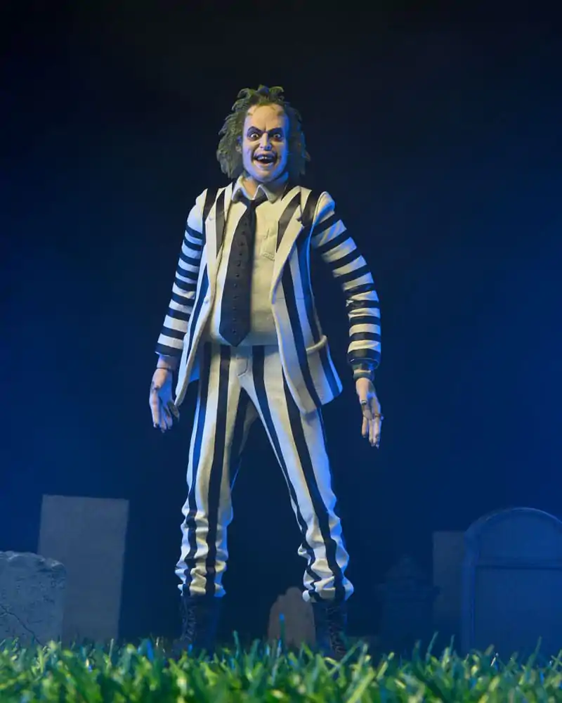 Beetlejuice 1988 figurină de acțiune Beetlejuice costum cu dungi alb-negru 18 cm poza produsului