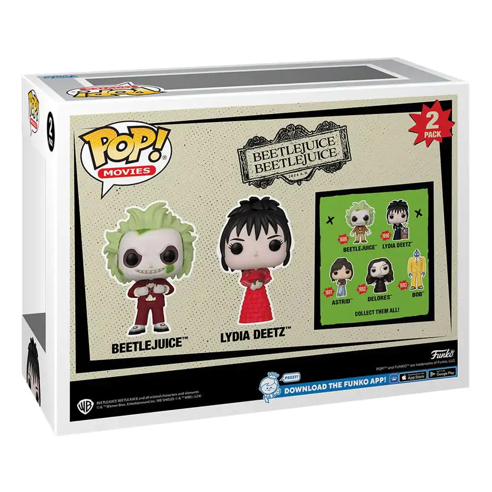 Beetlejuice 2 Funko POP! Animation Figurine Vinil Set de 2 Beetlejuice & Lydia Deetz 9 cm poza produsului