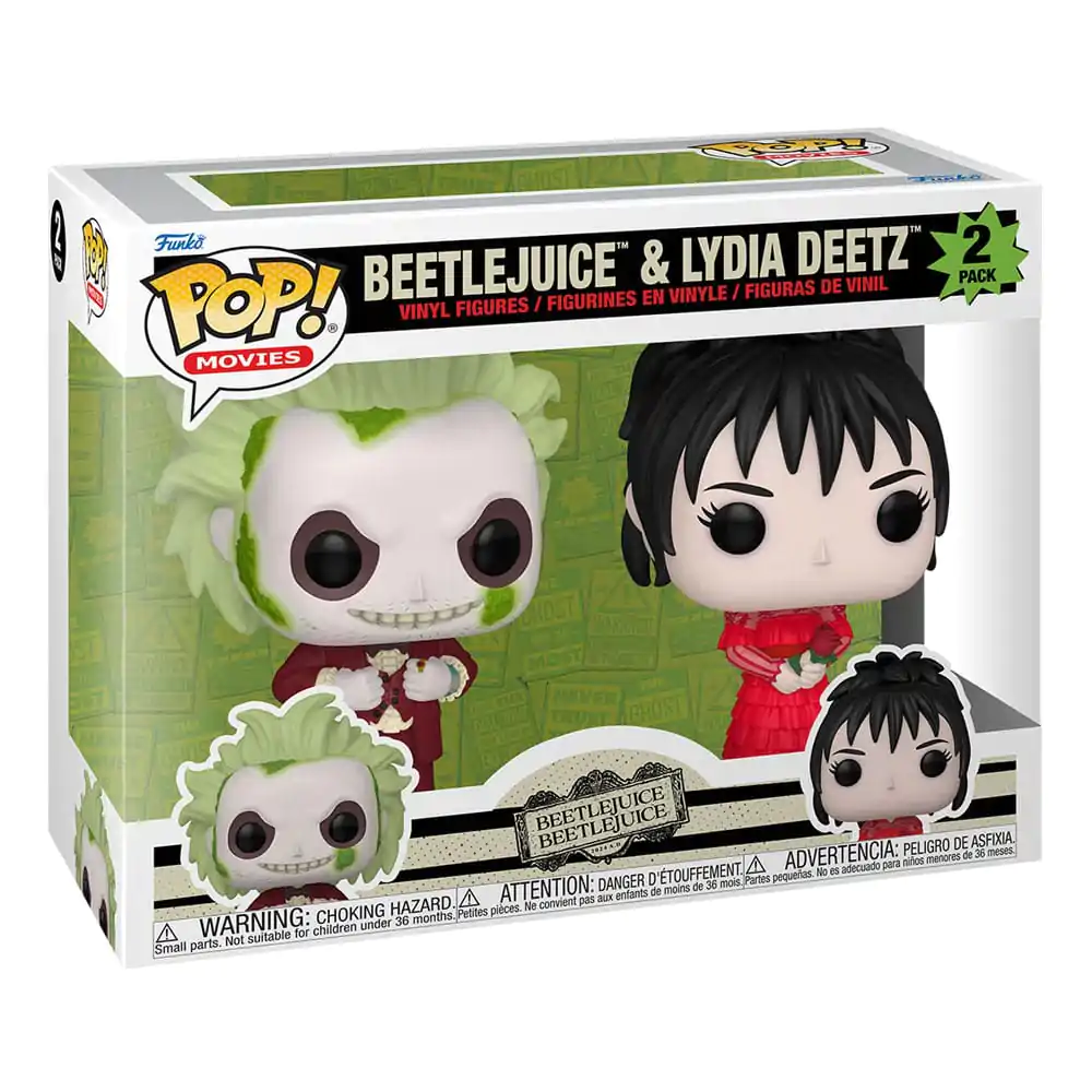 Beetlejuice 2 Funko POP! Animation Figurine Vinil Set de 2 Beetlejuice & Lydia Deetz 9 cm poza produsului