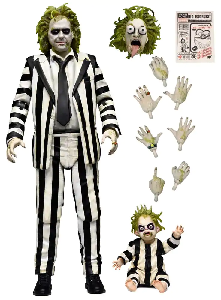 Figurină de acțiune Beetlejuice Beetlejuice 7 Scale Ultimate Striped Suit Beetlejuice 18 cm poza produsului