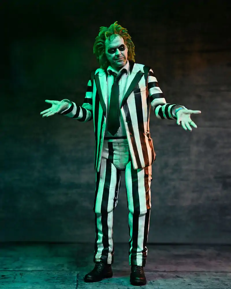 Figurină de acțiune Beetlejuice Beetlejuice 7 Scale Ultimate Striped Suit Beetlejuice 18 cm poza produsului