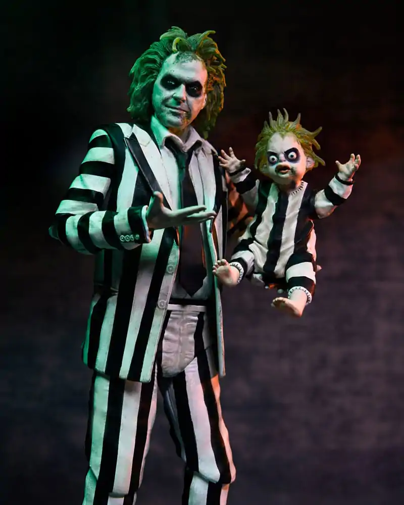 Figurină de acțiune Beetlejuice Beetlejuice 7 Scale Ultimate Striped Suit Beetlejuice 18 cm poza produsului