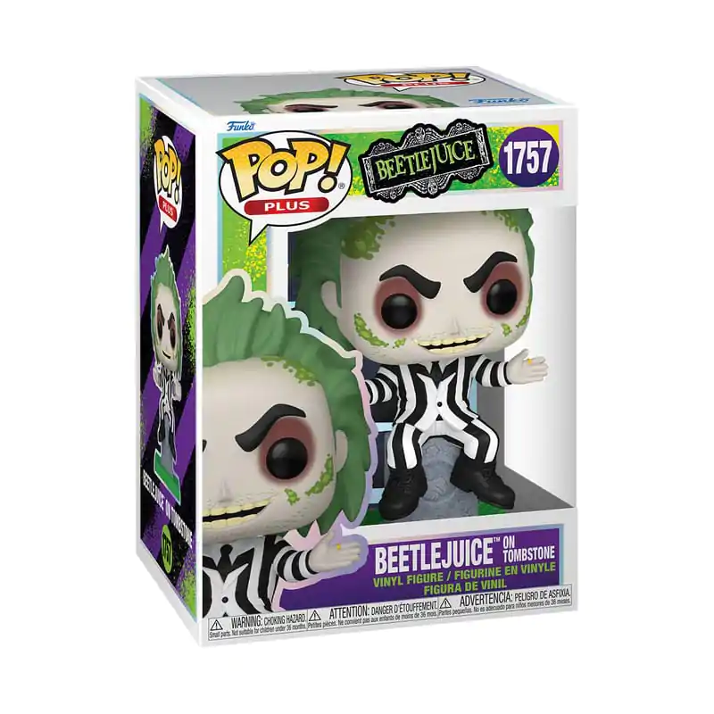 Beetlejuice Funko POP! Plus Movies figurină de vinil Beetlejuice cu piatră funerară 9 cm poza produsului