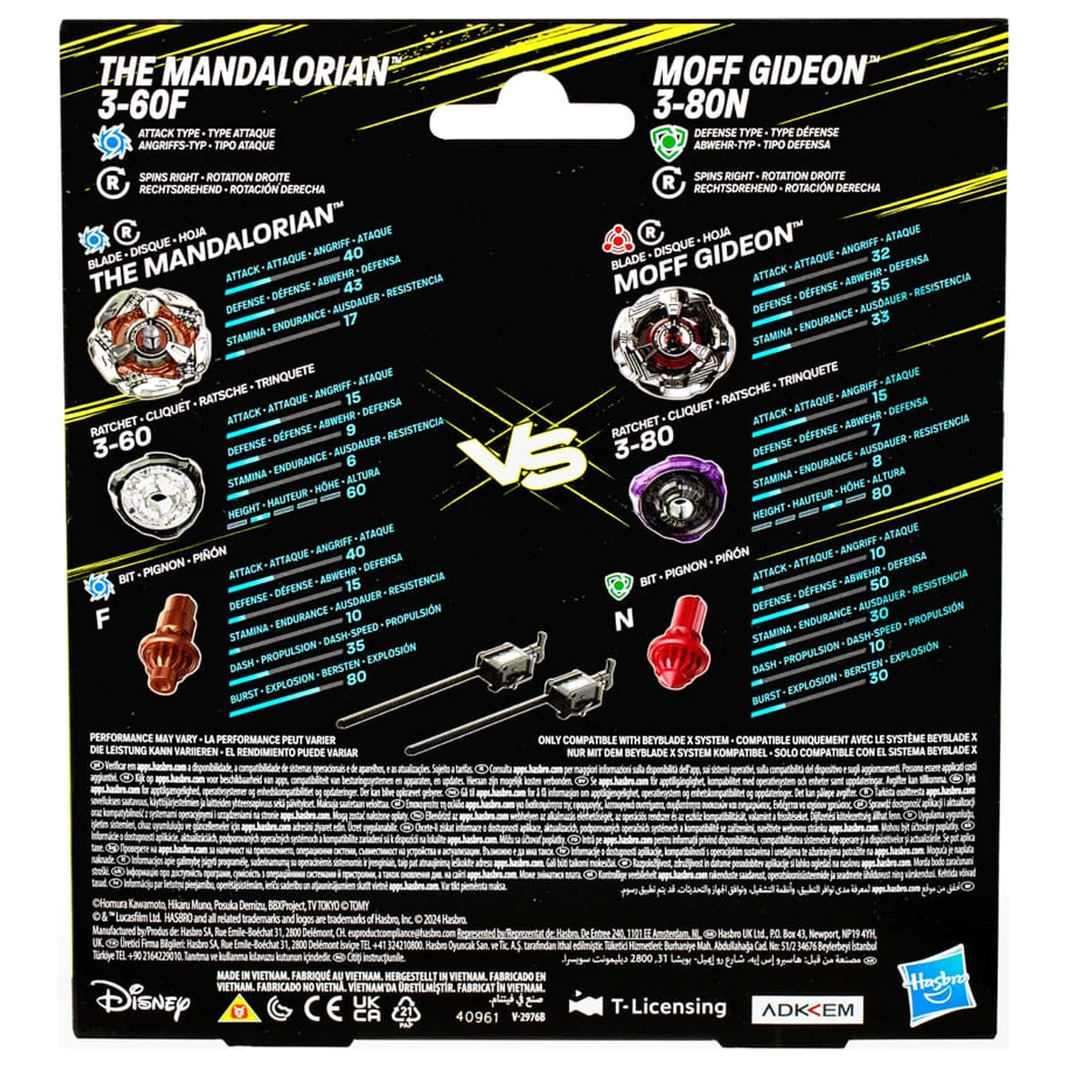 Beyblade X si Star Wars Collab The Mandalorian 3-60F vs. Moff Gideon 3-80N poza produsului