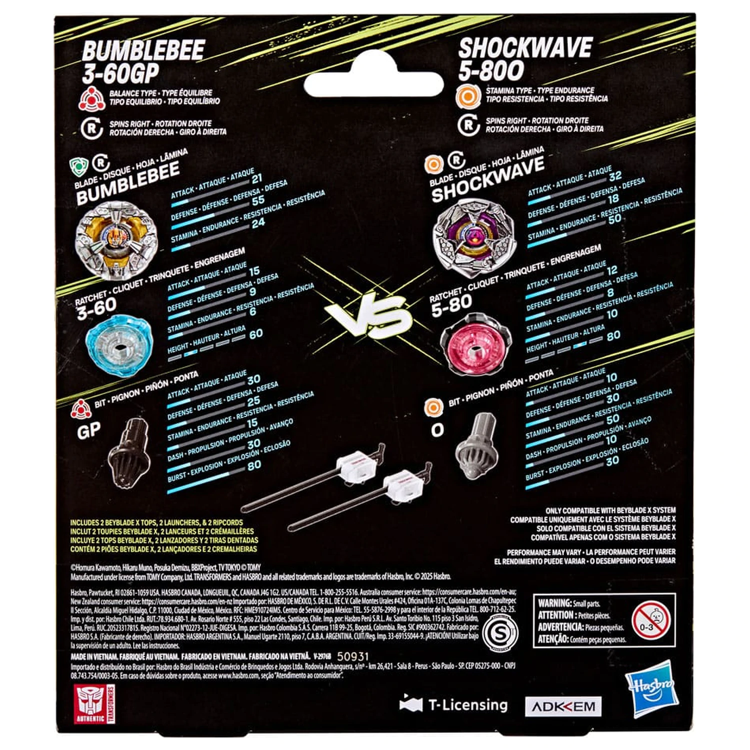 Beyblade X și Transformers Collab Bumblebee 3-60GP vs. Shockwave 5-80O poza produsului