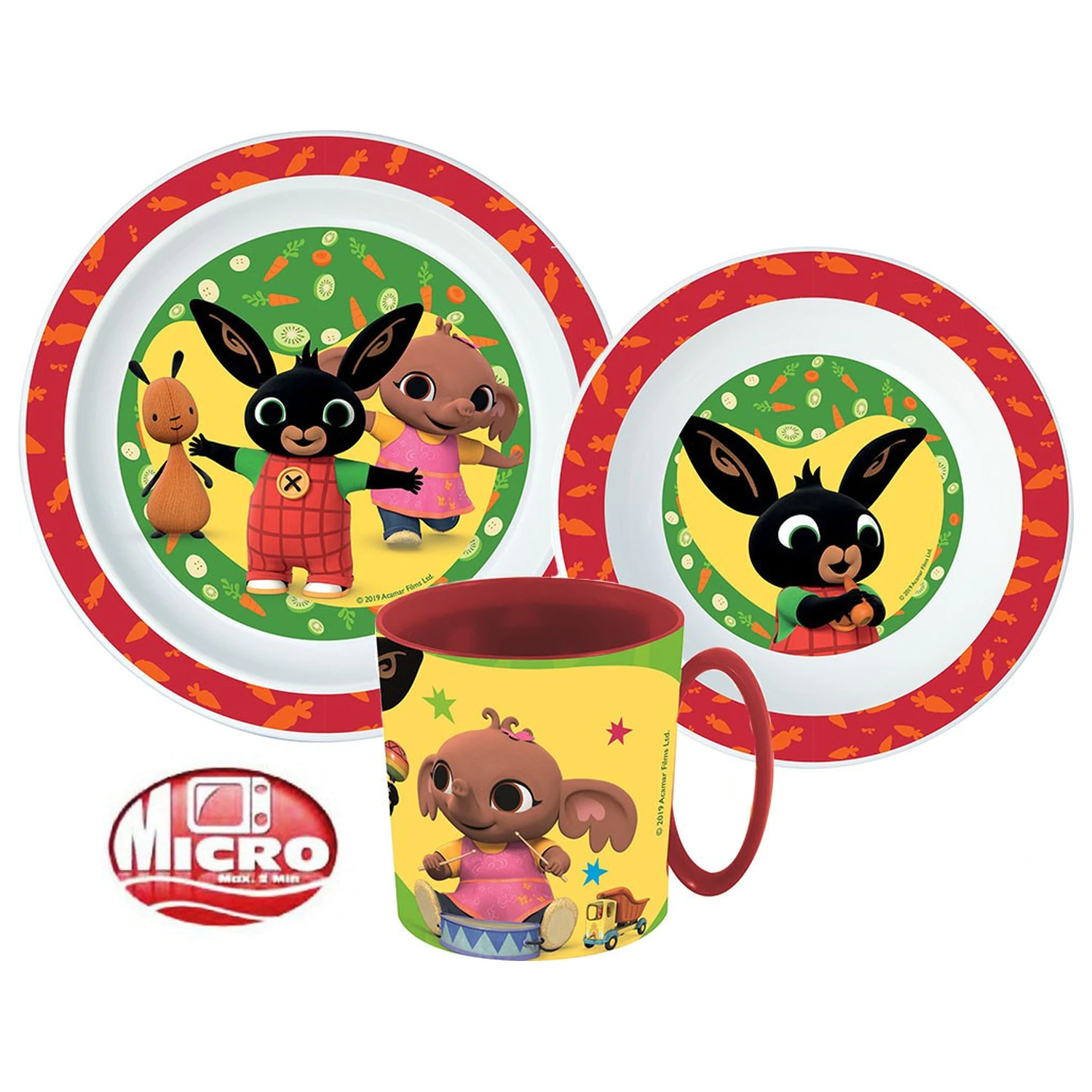 Bing Happy Bunny Set vesela de vase, set de microplastic cu cana poza produsului