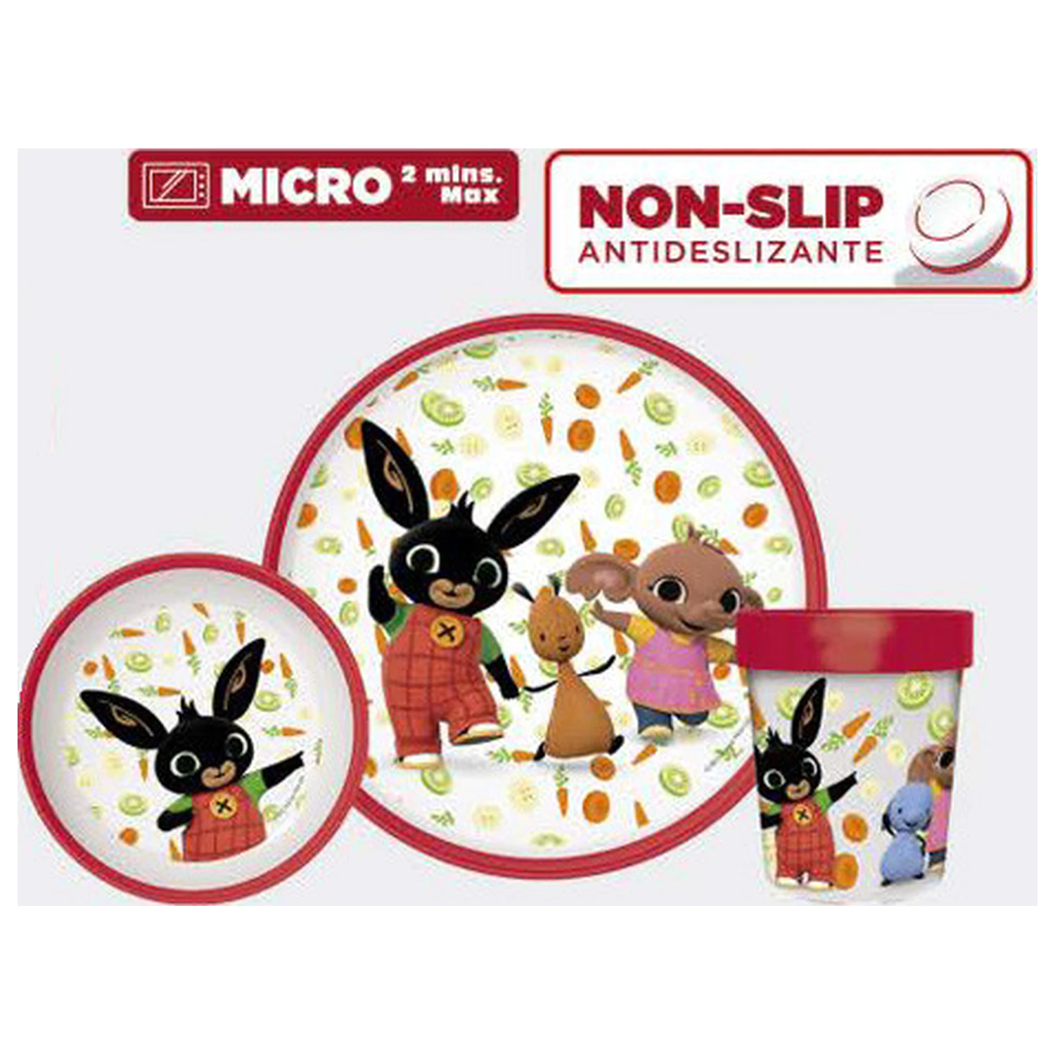 Set de vesela antiderapant Bing Happy Carrots, set de vesela din micro plastic poza produsului