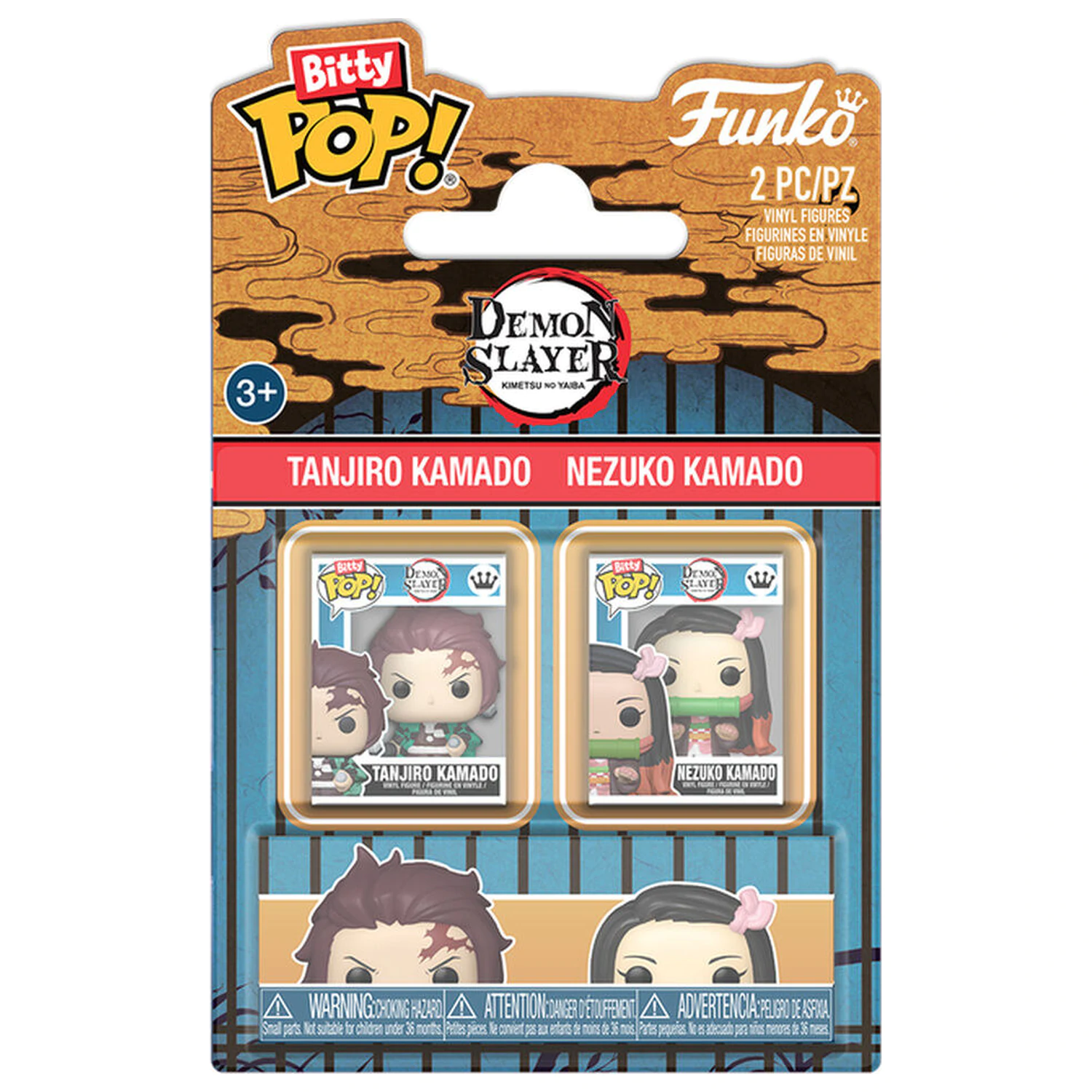 Bitty Funko POP! pachet 2 Demon Slayer Tanjiro & Nezuko poza produsului