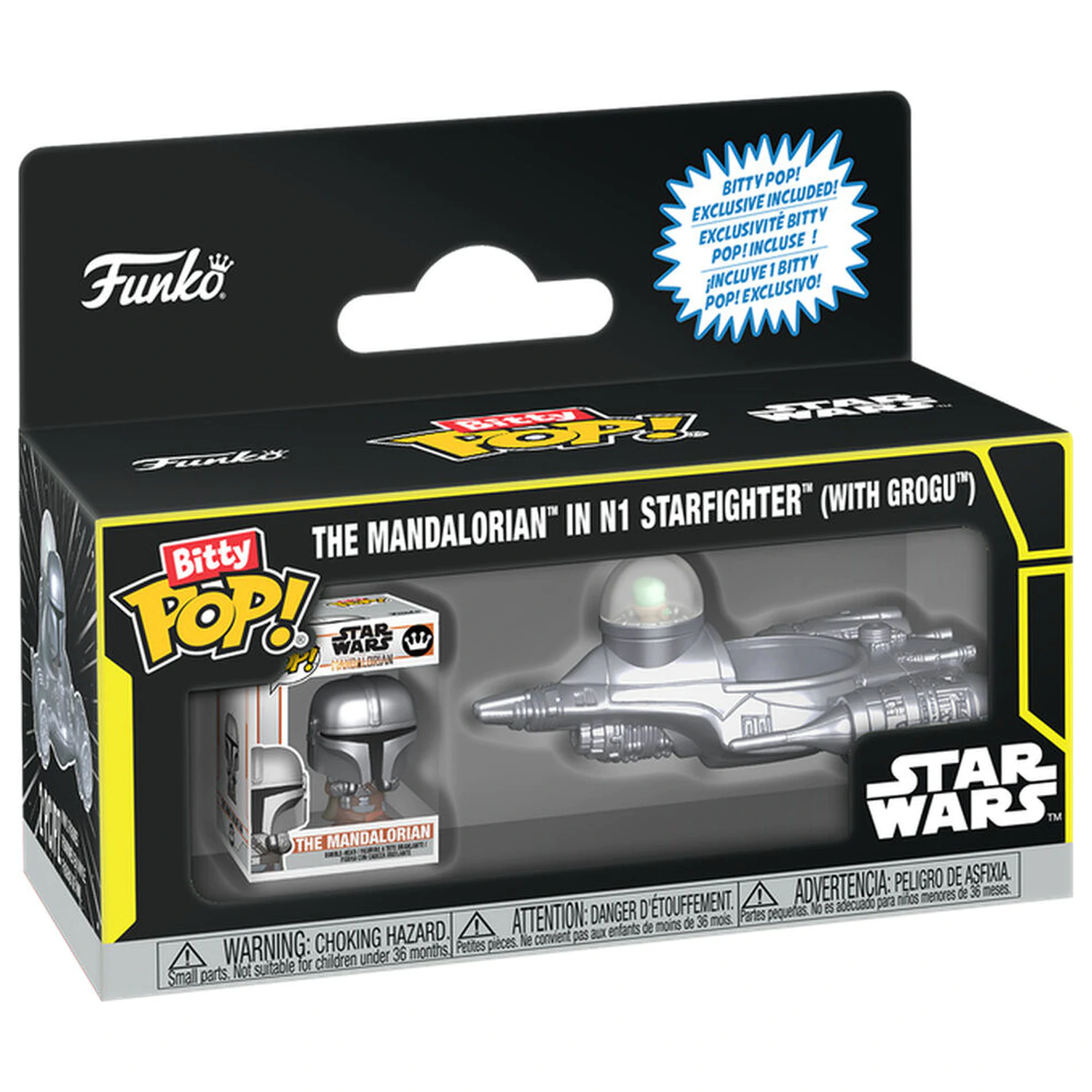Figurina Bitty Funko POP Ride Star Wars The Mandalorian In N1 Starfighter With Grogu poza produsului