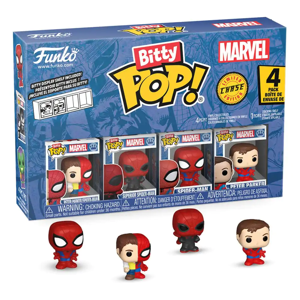 Bitty Funko POP Marvel Spider-Man Figurina Vinil 4 buc Parker Split poza produsului