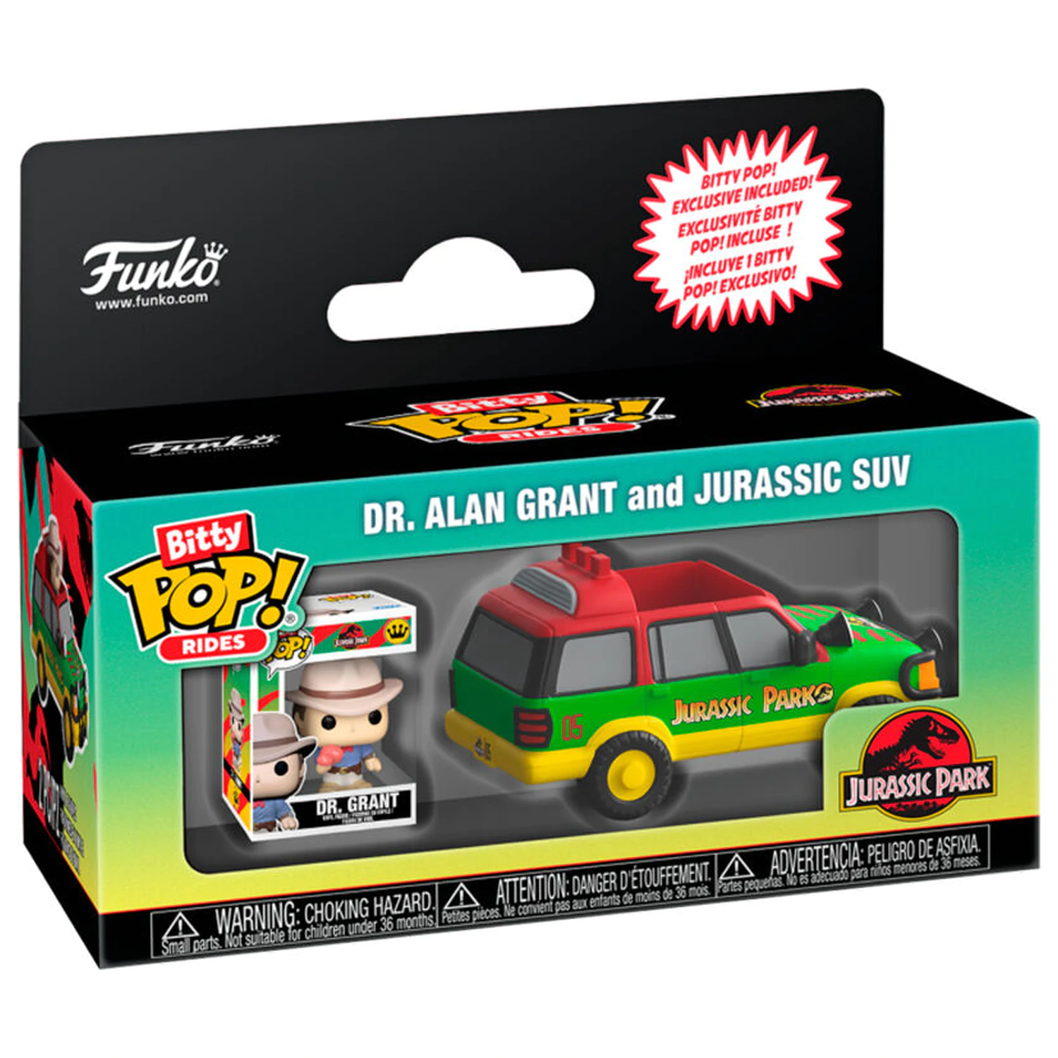 Figurină Bitty Funko POP Ride Jurassic Park Dr. Alan Grant și Jurassic Suv poza produsului