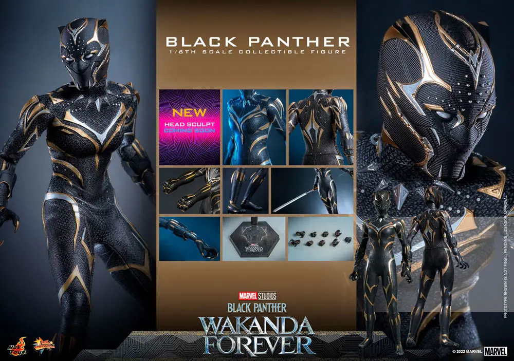 Black Panther: Wakanda Forever Movie Masterpiece Figurina de Acțiune 1/6 Black Panther 28 cm poza produsului