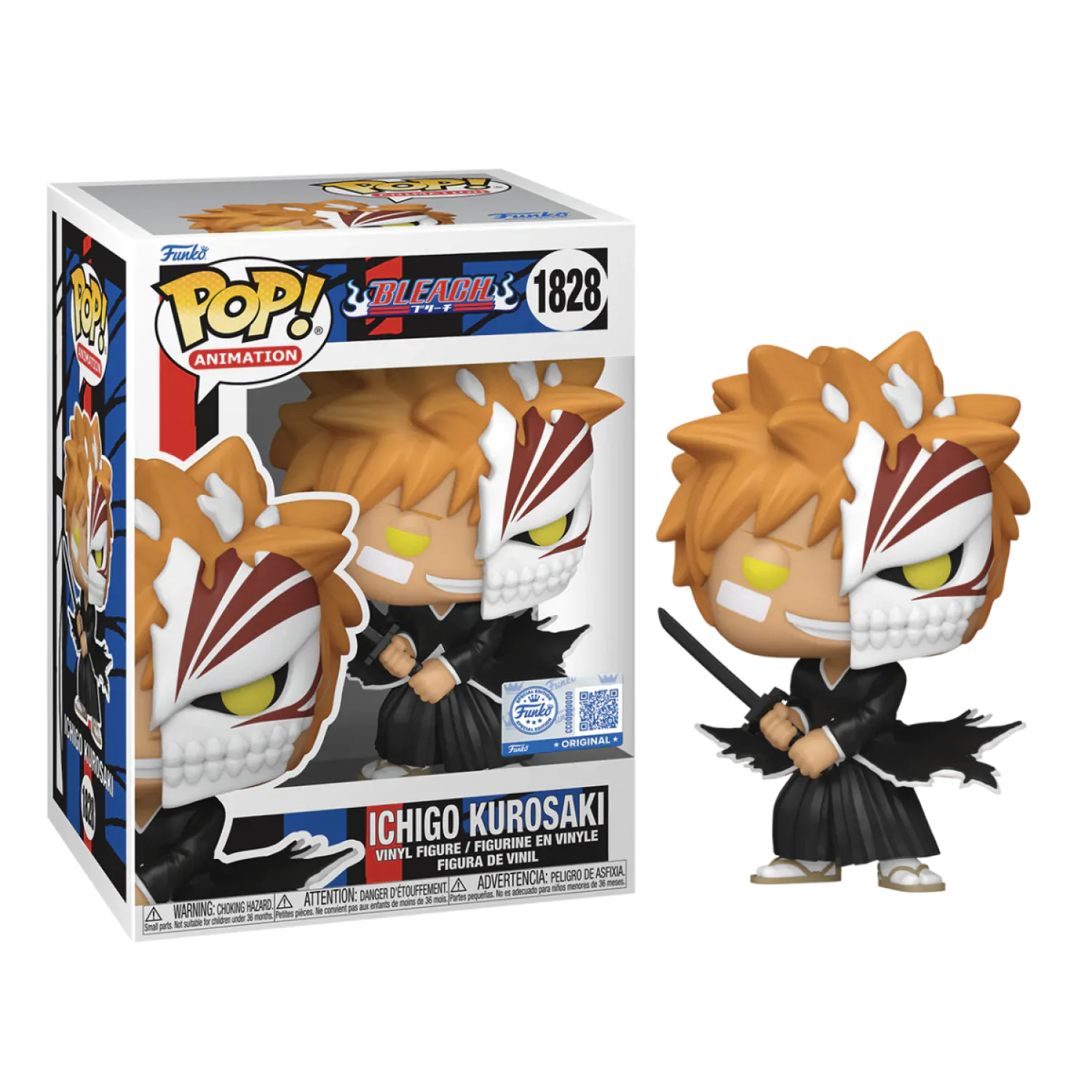Bleach Funko POP! Animation Figurină din vinil Ichigo with Half Mask Exclusive 9 cm [AMBALAJ DETERIORAT] poza produsului