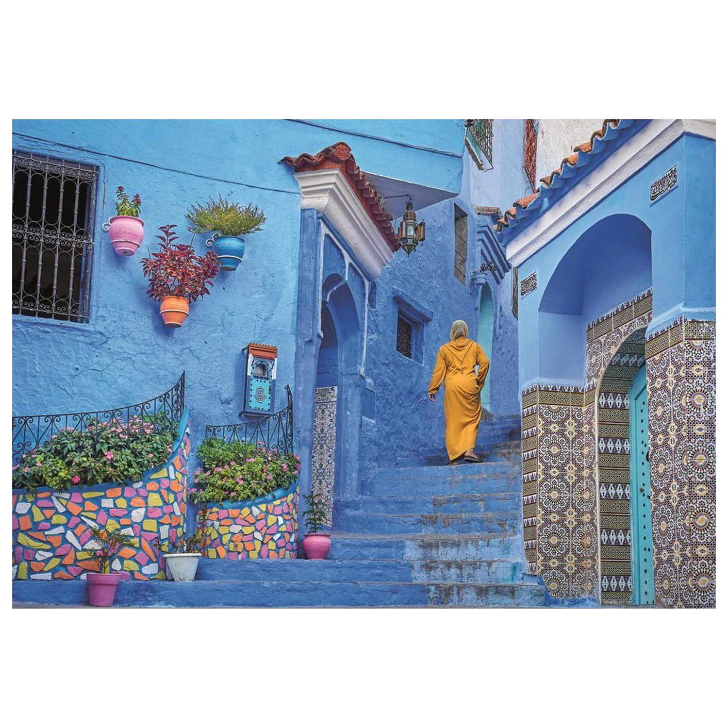 Blue Street Of Chefchaouen puzzle 500 piese poza produsului