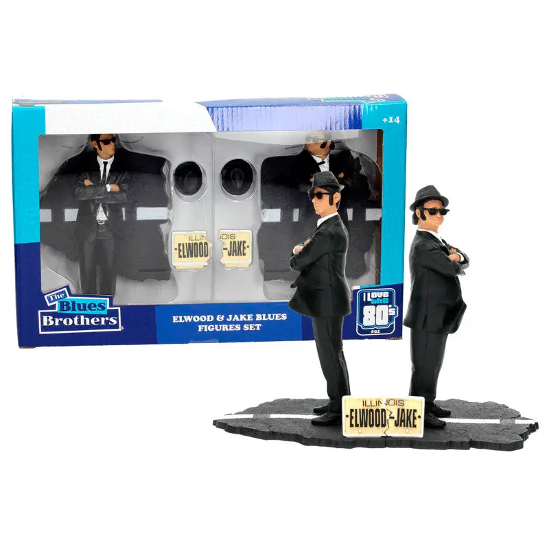 Set 2 Statui Figurine Icons Film Blues Brothers Jake & Elwood 18 cm poza produsului