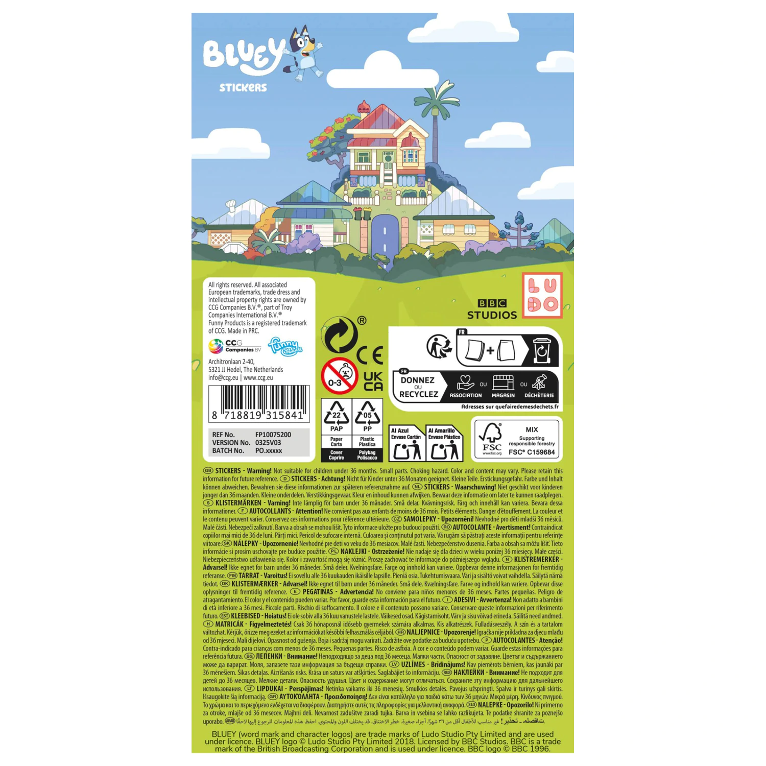 Bluey Bingo mini set autocolante poza produsului