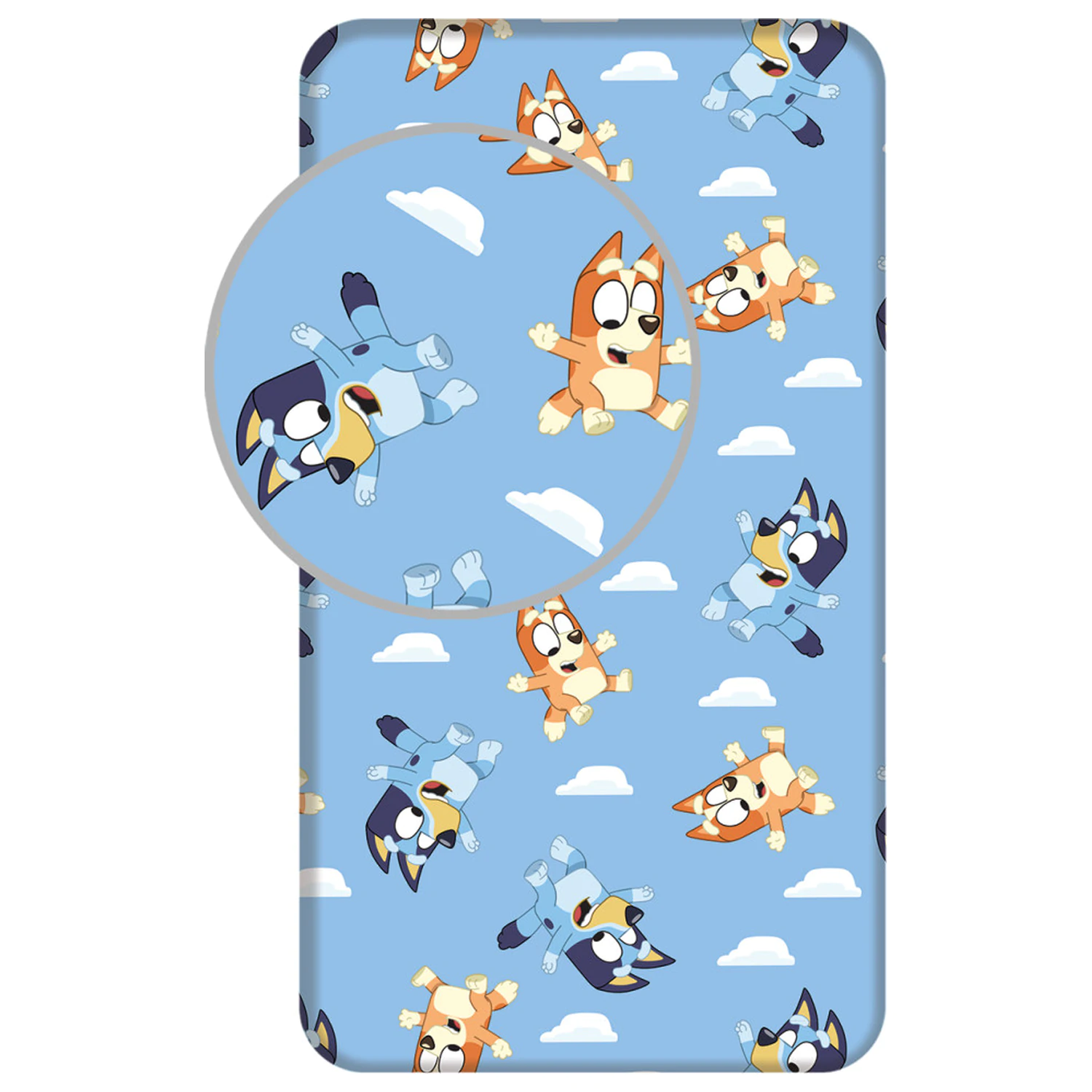 Bluey Clouds cearceaf cu elastic 90x200 cm poza produsului