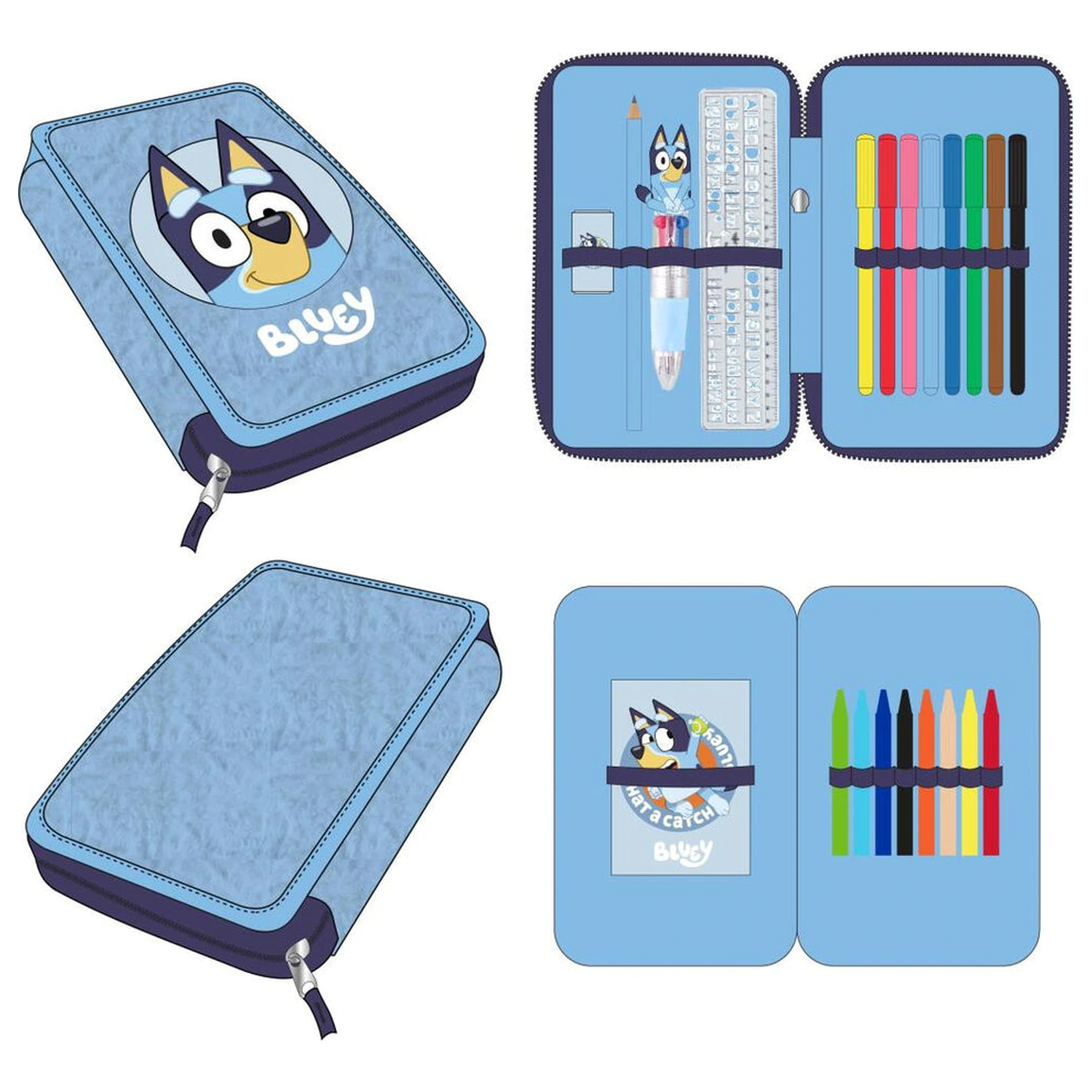 Bluey dublu penar poza produsului