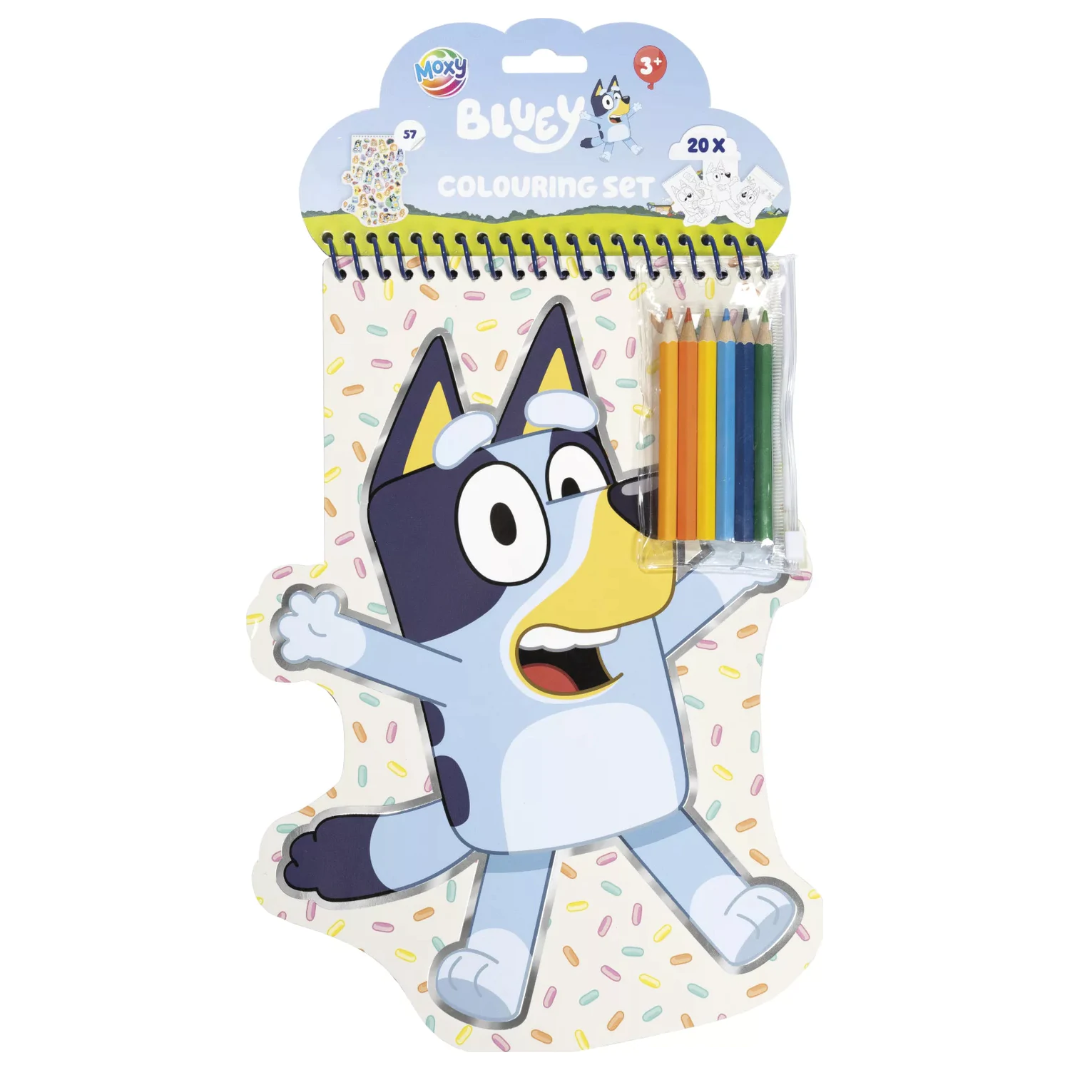 Bluey Happy Shape Set de colorat cu stickere si creioane colorate poza produsului