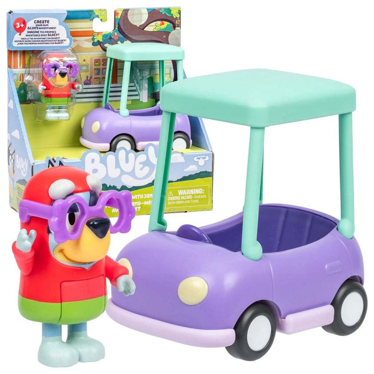 Bluey Set de Joaca cu Mini Figurine Janet & Granny Car poza produsului