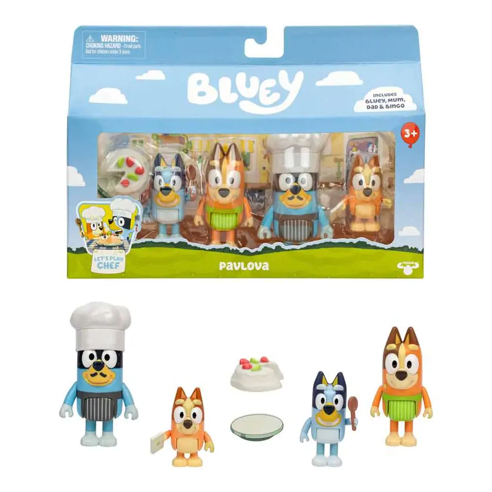 Bluey Lets Play Chef pack 4 figurine poza produsului