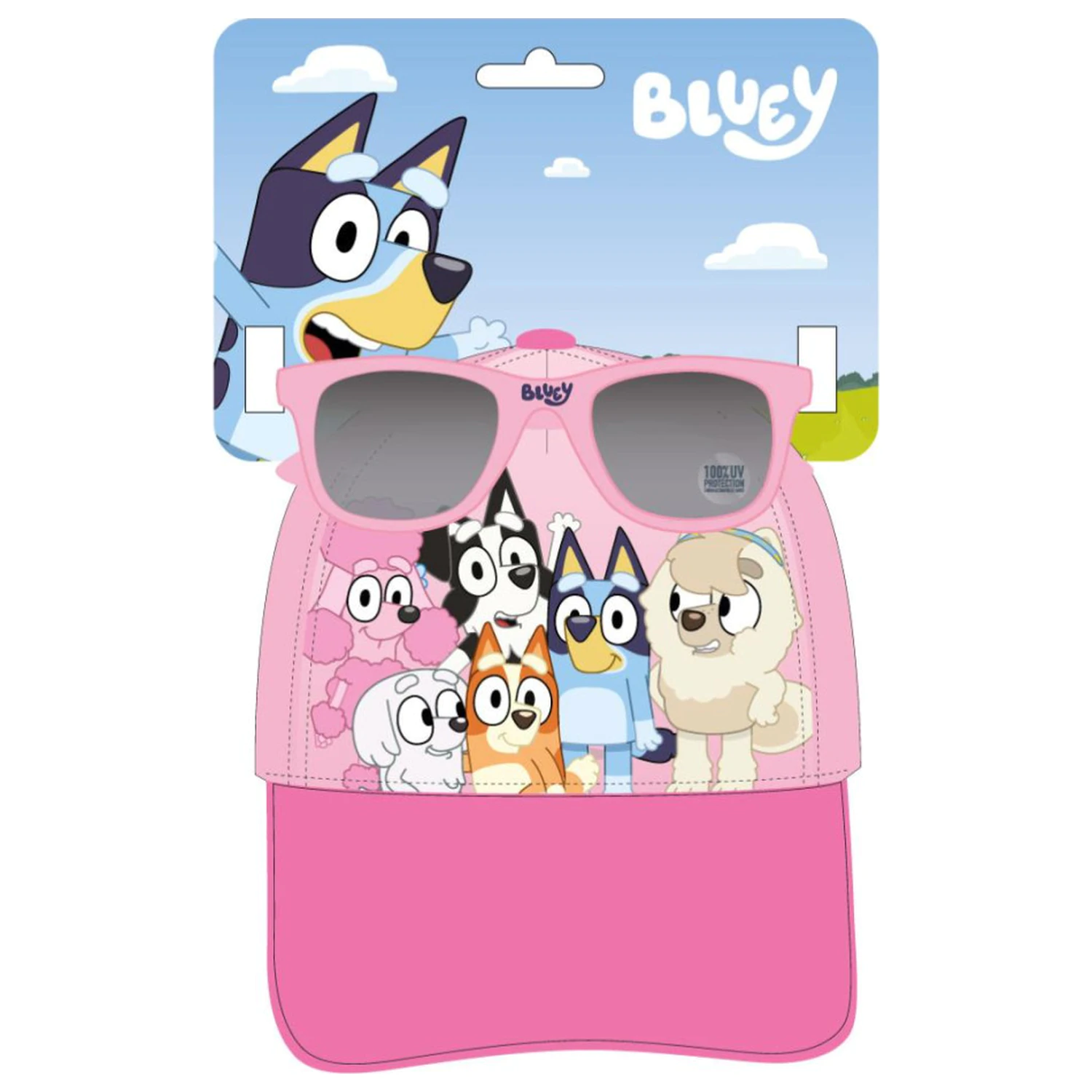 Bluey Pink Team ochelari de soare și set șapcă de baseball poza produsului