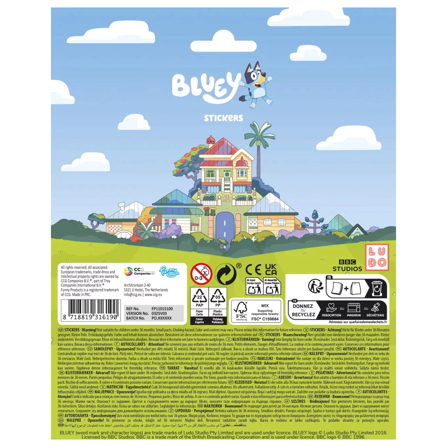 Bluey Set de autocolante de joaca poza produsului