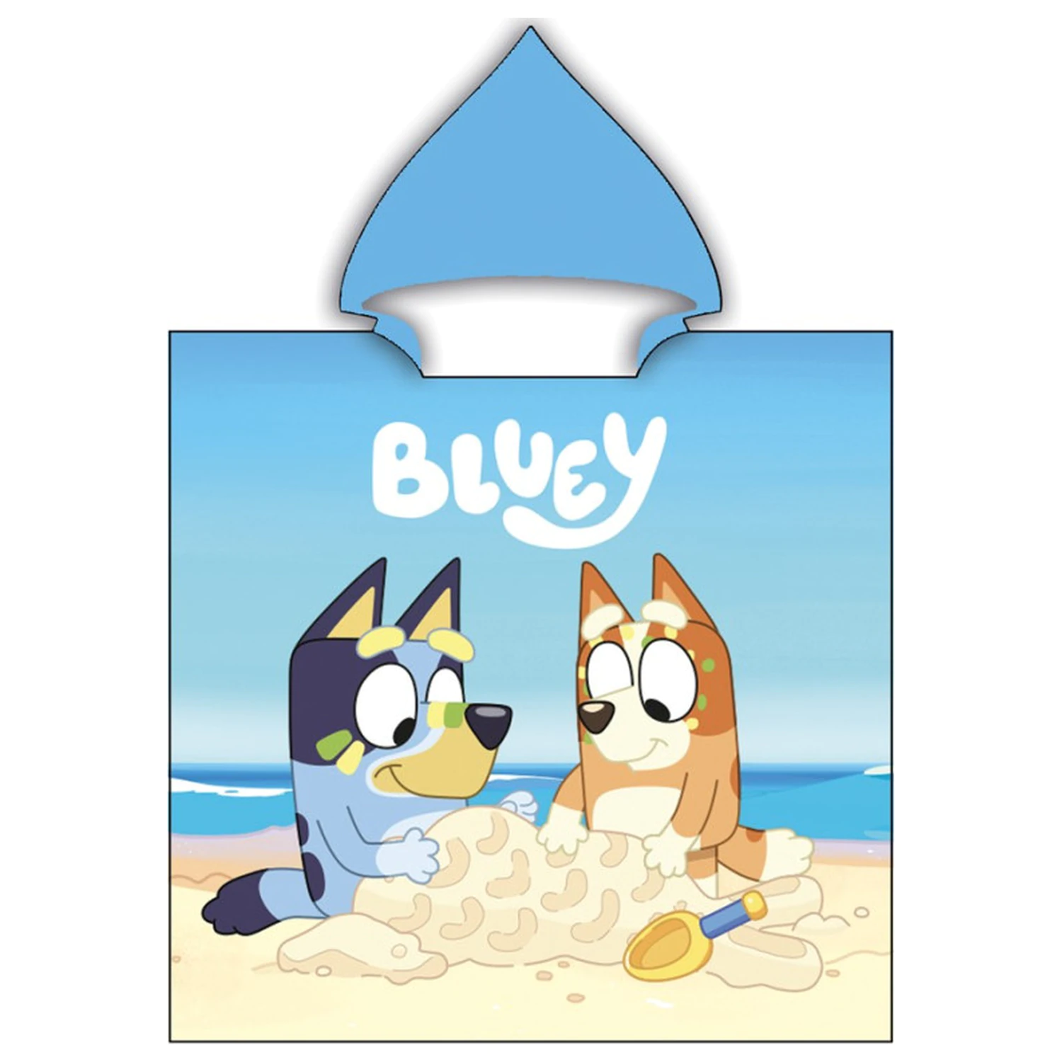 Bluey Sandcastle prosop de plaja tip poncho 55x110 cm poza produsului