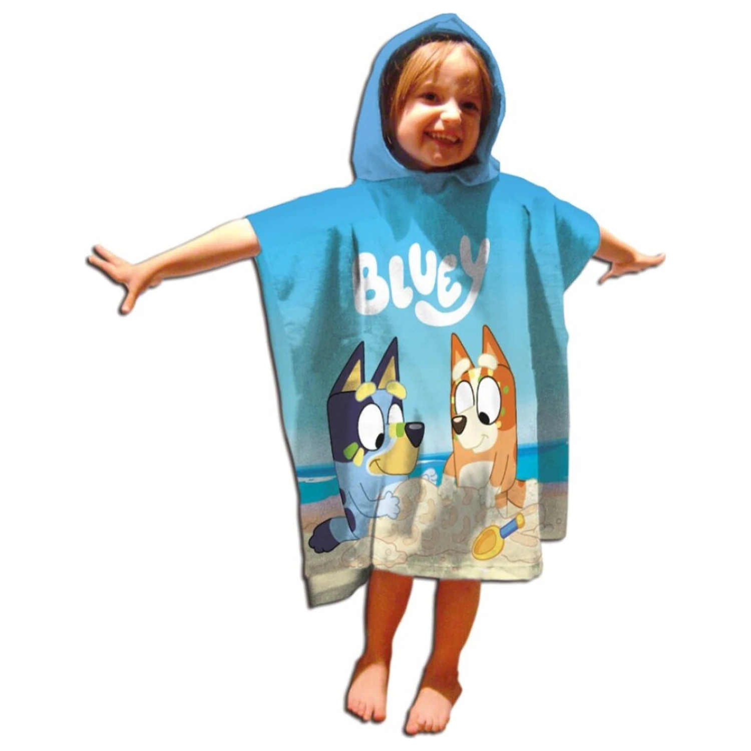 Bluey Sandcastle prosop de plaja tip poncho 55x110 cm poza produsului