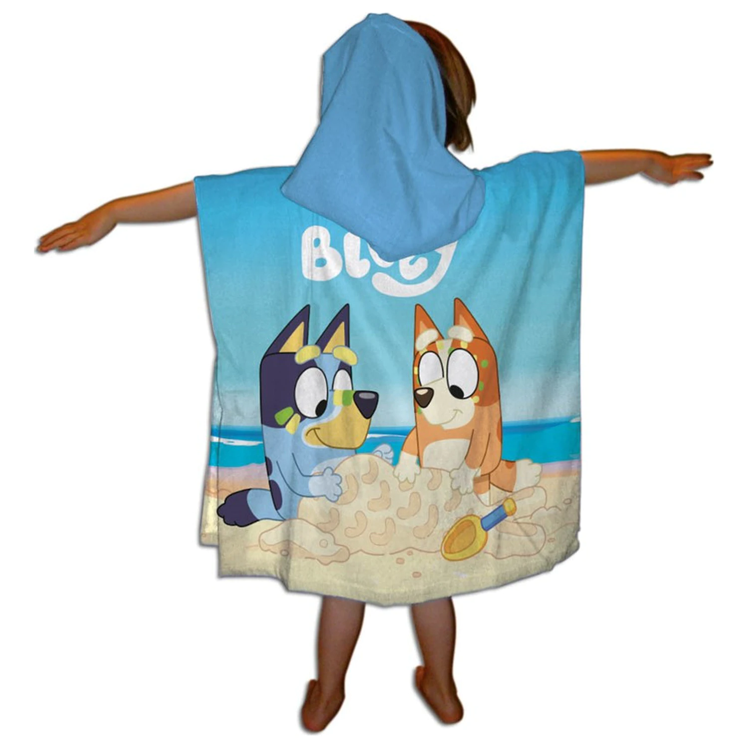 Bluey Sandcastle prosop de plaja tip poncho 55x110 cm poza produsului