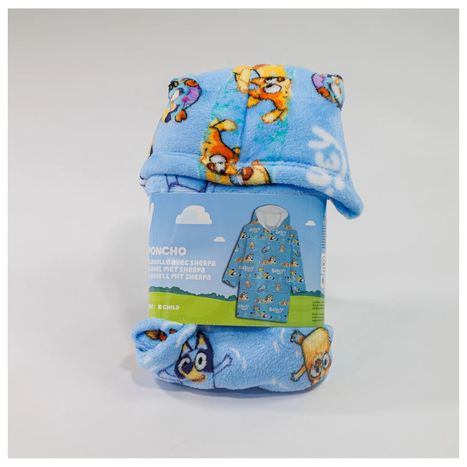 Bluey Seaside wearable plush fleece patura poncho pentru 3-6 ani poza produsului