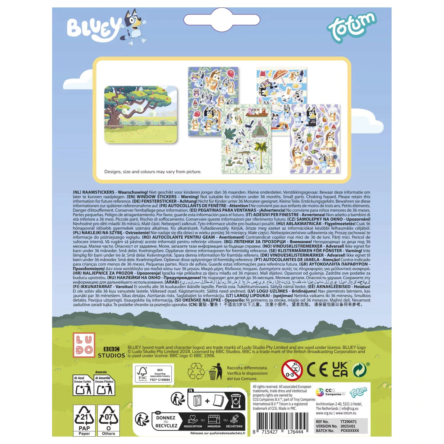 Bluey Set de autocolante pentru geam de vara poza produsului