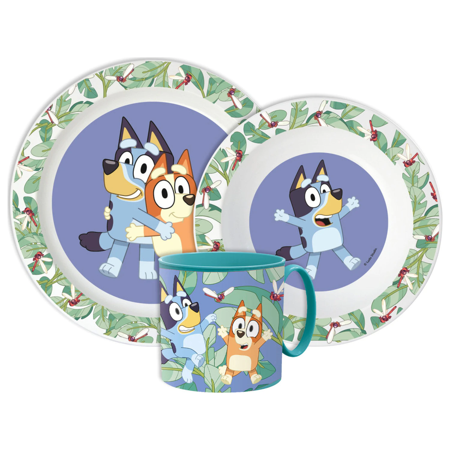 Bluey Tropical set de vesela pentru cina, micro plastic set cu cana poza produsului