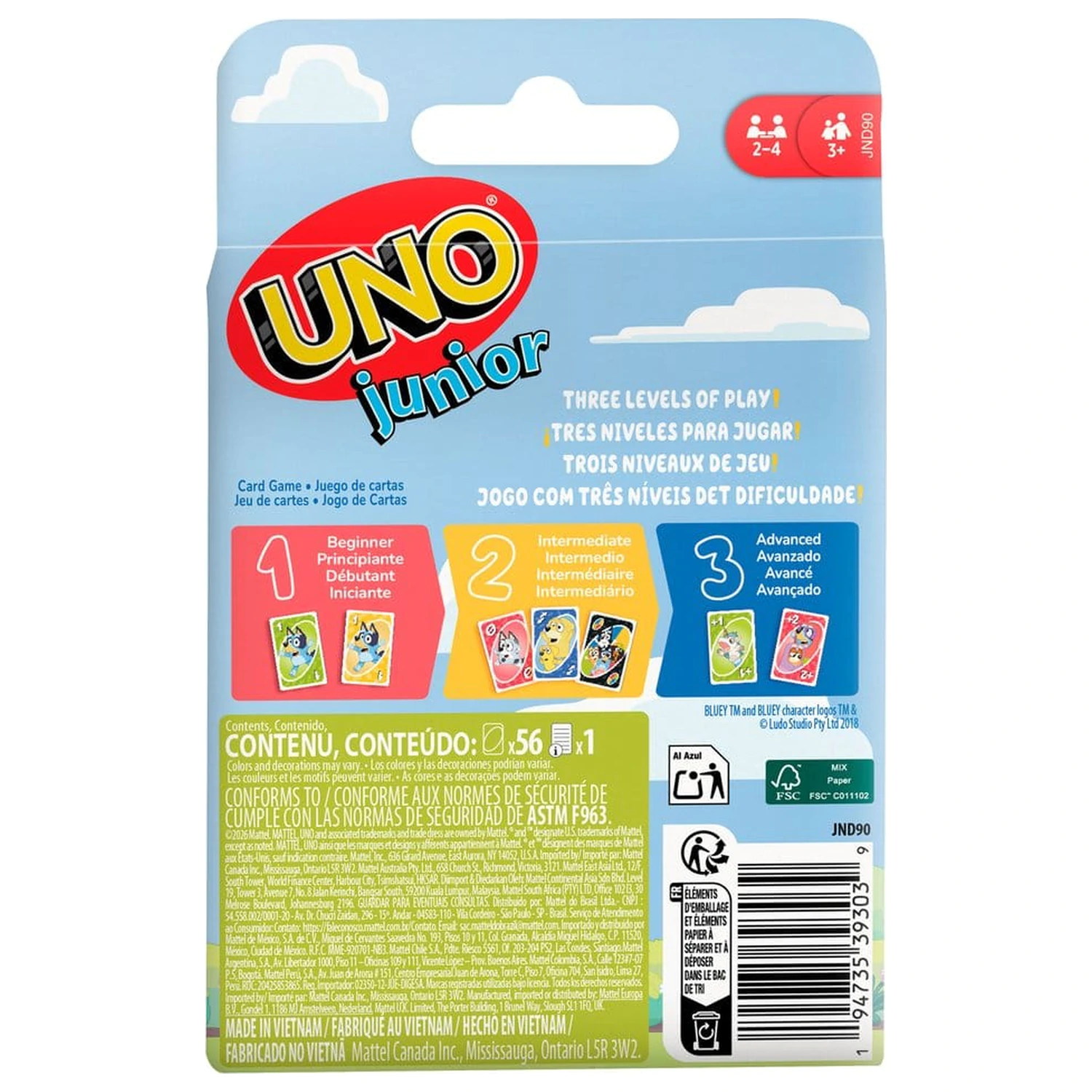 Bluey UNO Junior Joc de Cărți poza produsului