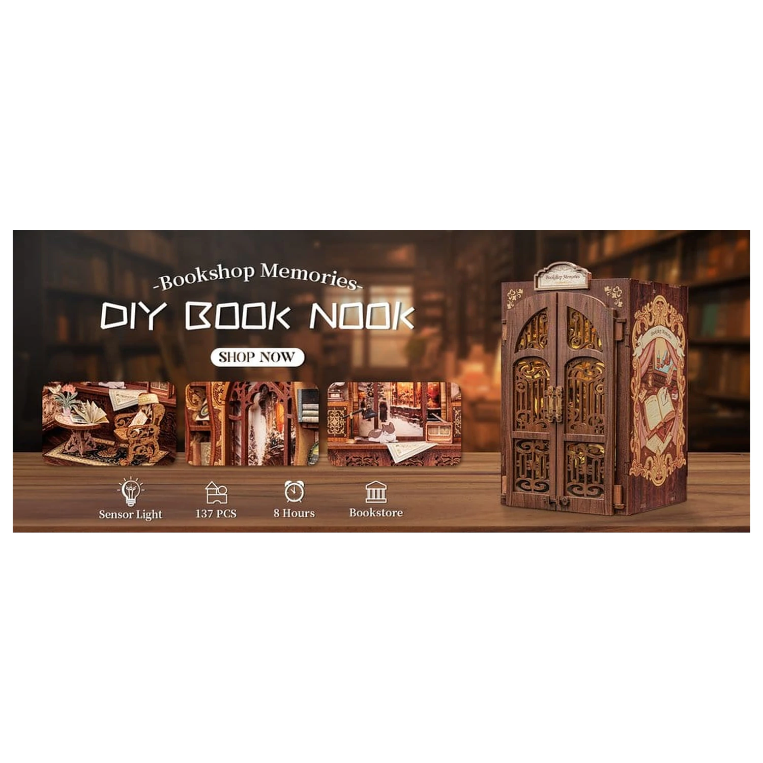 Book Nook Bookshop Memories 17 x 10 cm poza produsului