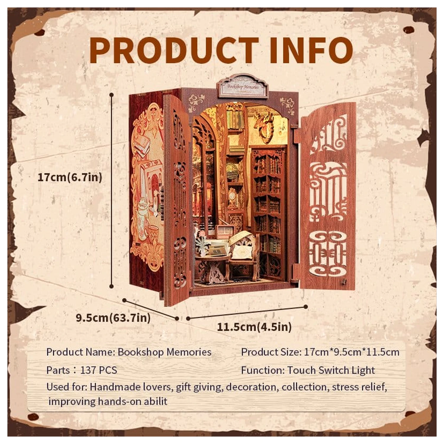 Book Nook Bookshop Memories 17 x 10 cm poza produsului