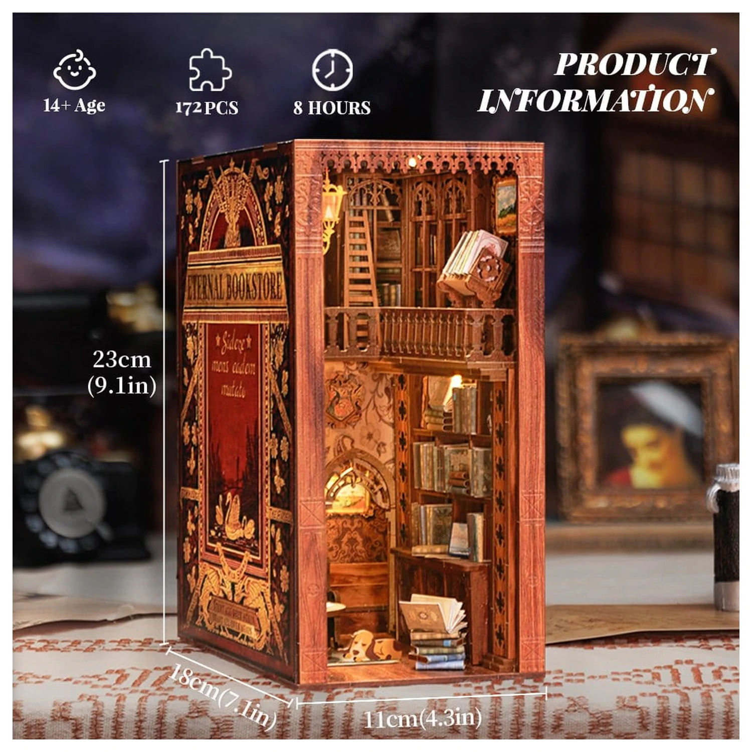 Book Nook Eternal Bookstore 23 x 11 cm poza produsului