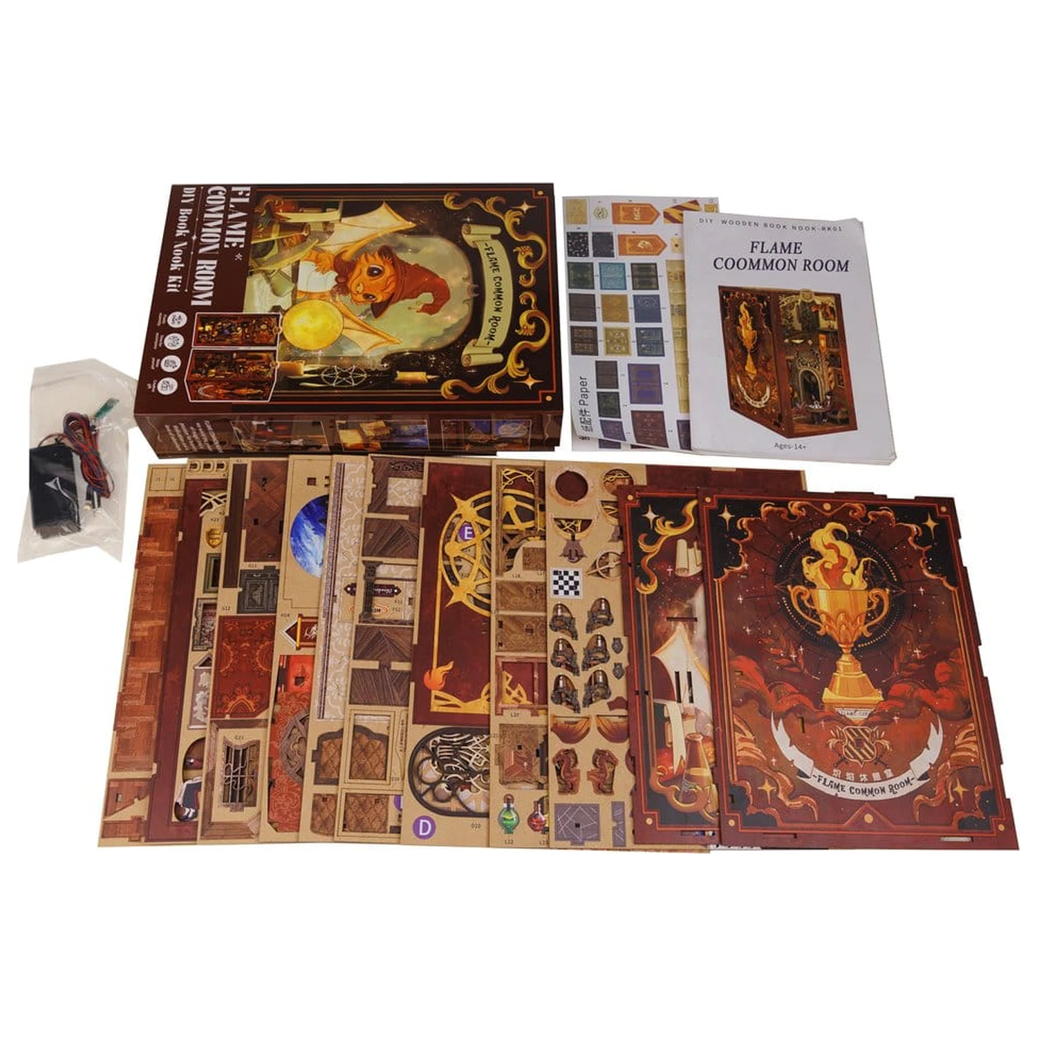 Book Nook Flame Common Room 23 x 11 cm poza produsului