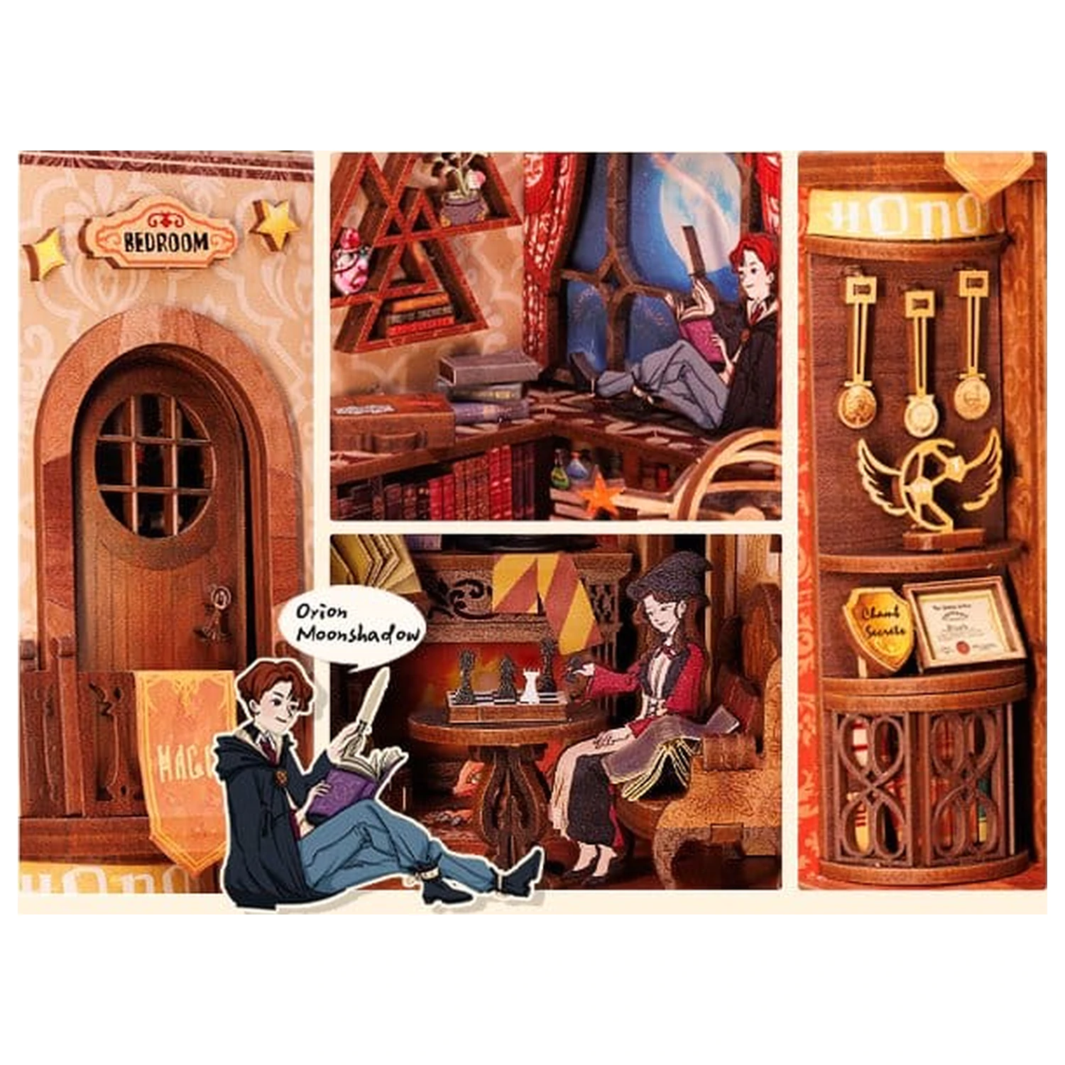 Book Nook Flame Common Room 23 x 11 cm poza produsului