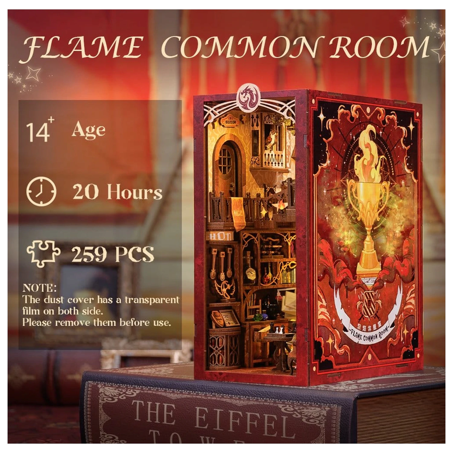 Book Nook Flame Common Room 23 x 11 cm poza produsului