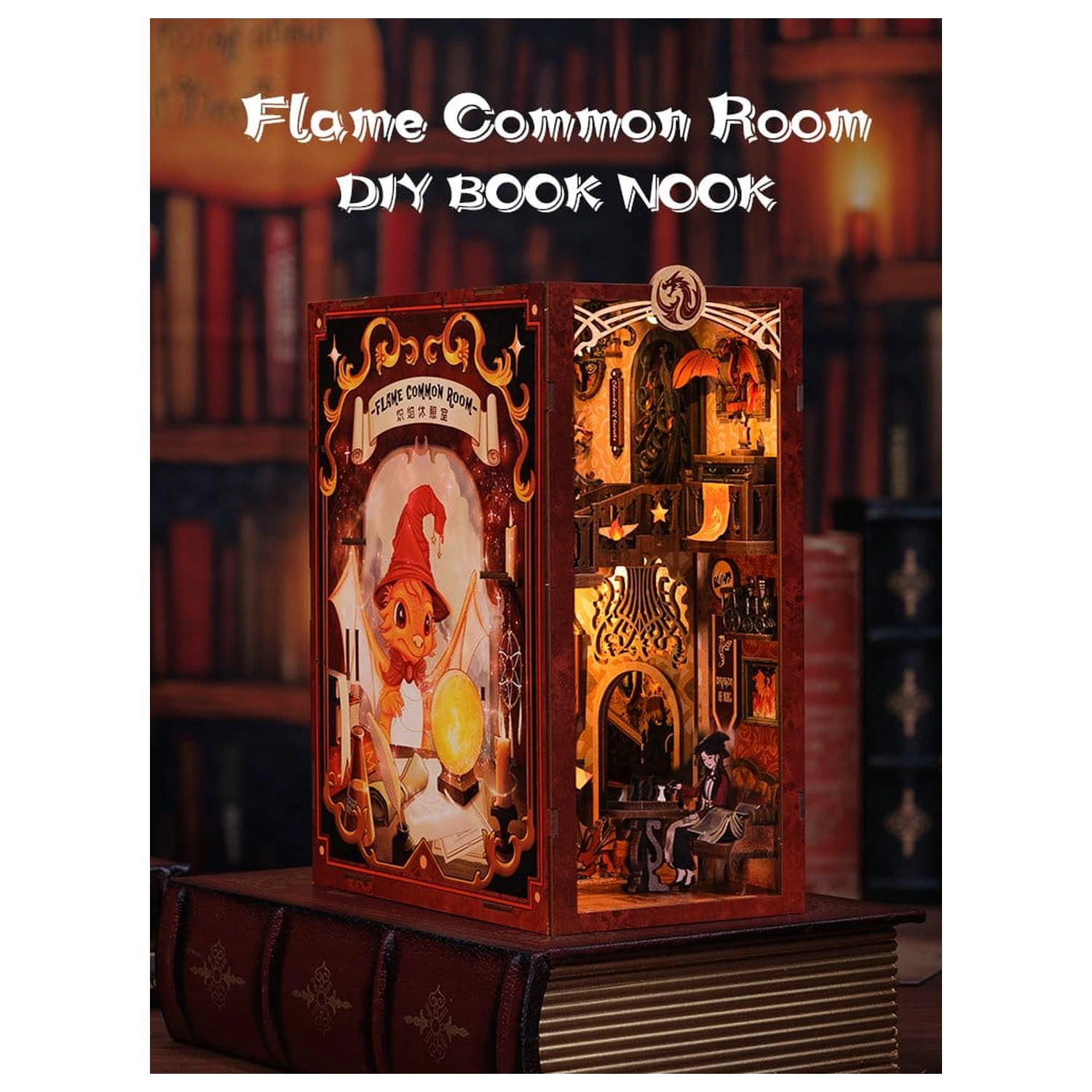 Book Nook Flame Common Room 23 x 11 cm poza produsului