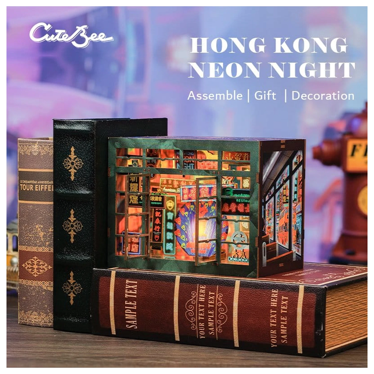 Book Nook Hong Kong Neon Light 13 x 17 cm poza produsului