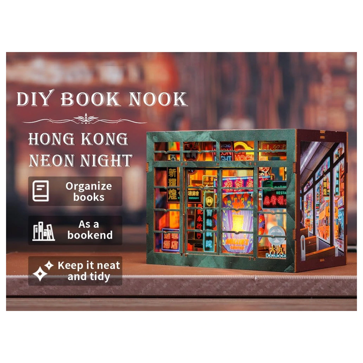 Book Nook Hong Kong Neon Light 13 x 17 cm poza produsului