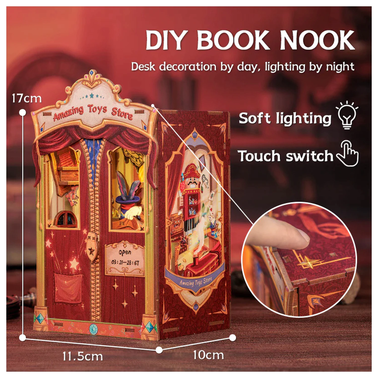 Book Nook Kit DIY Amazing Toy Store 107 piese + lumina LED poza produsului