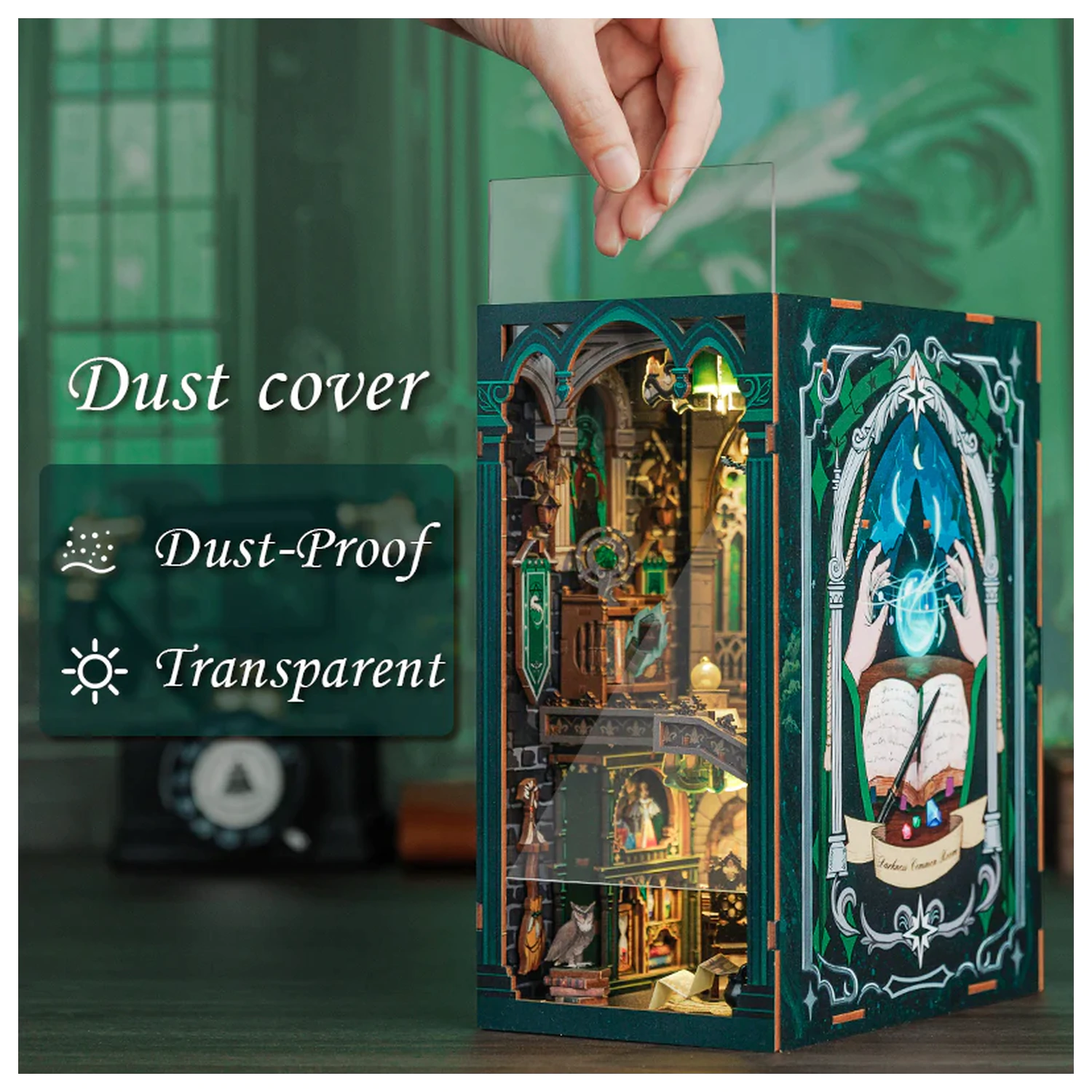 BOOK NOOK KIT DIY Darkness Common Room 150db + Set de construcție cu LED-uri luminoase poza produsului