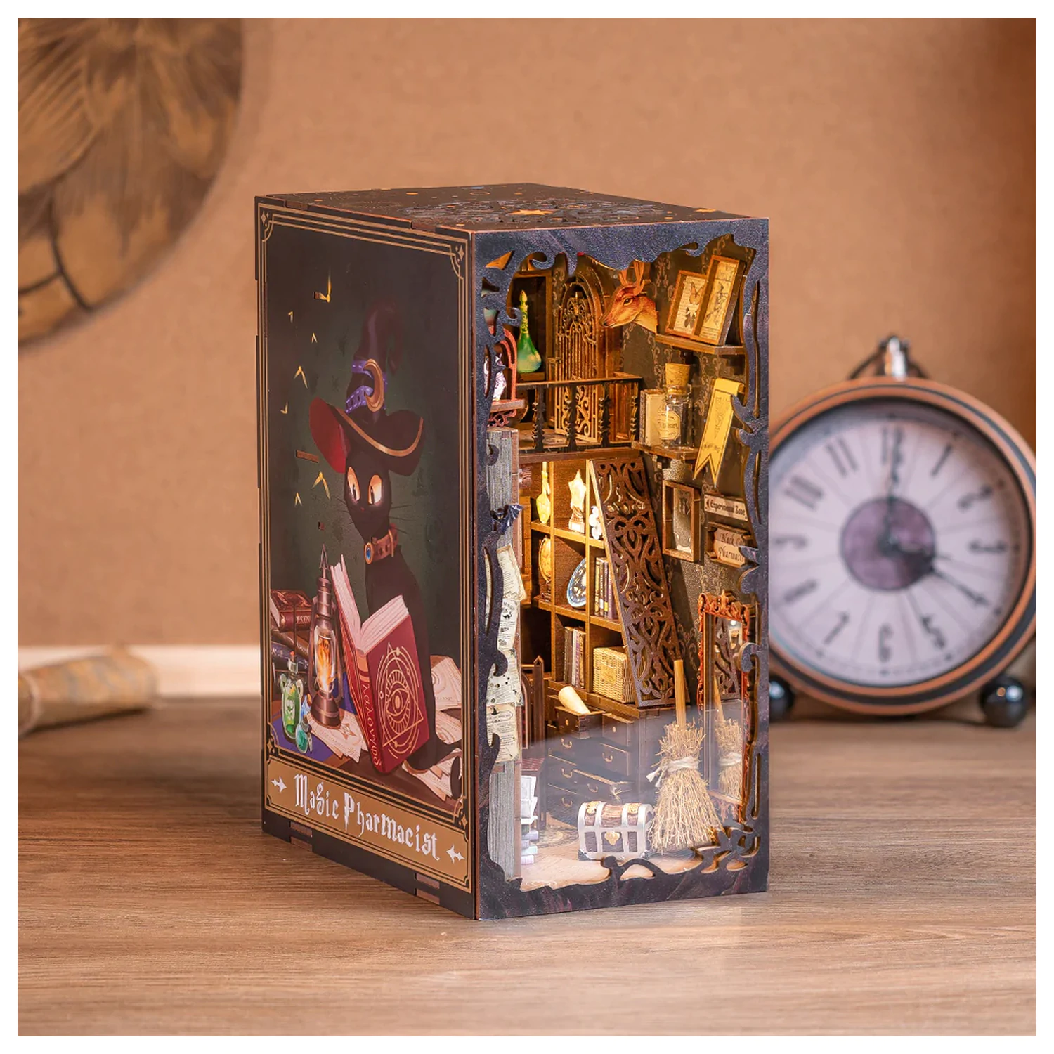 BOOK NOOK KIT DIY Magic Pharmacist 282 piese + set de constructie cu lumina LED poza produsului