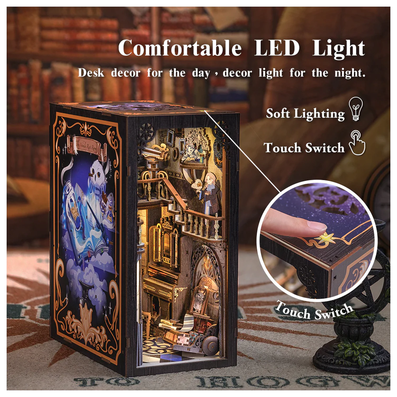 BOOK NOOK KIT DIY Nebula Common Room set de construcție 350 piese + LED Light poza produsului